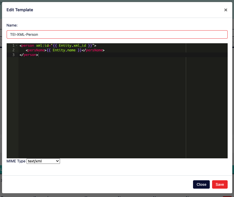 XML Template Example