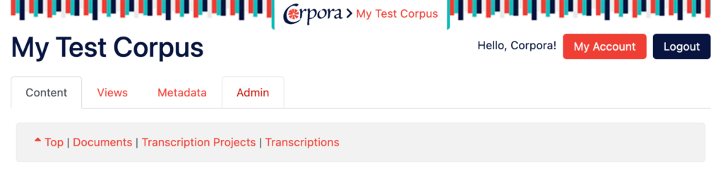 Corpus Dashboard Tabs